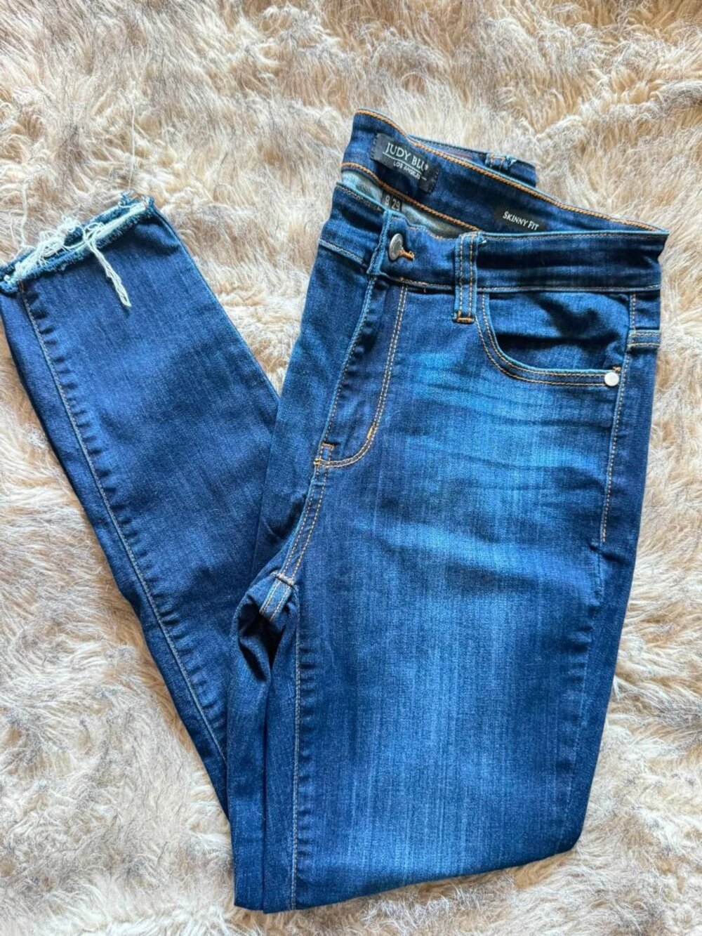 Judy Blue Womens Cropped Raw Hem Mid Rise Skinny Jeans Size 9 - 29